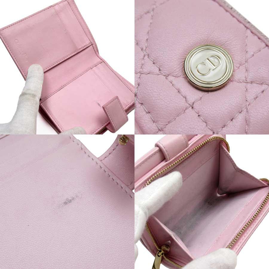 クリスチャン　ディオール　ピンク　二つ折り財布　本革 Christian Dior（クリスチャン・ディオール） 二つ折り財布 レディ