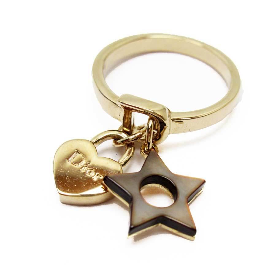新品同様 Dior Christian クリスチャンディオール 指輪 定番人気 ゴールド 金属素材 星 ハート リング 指輪