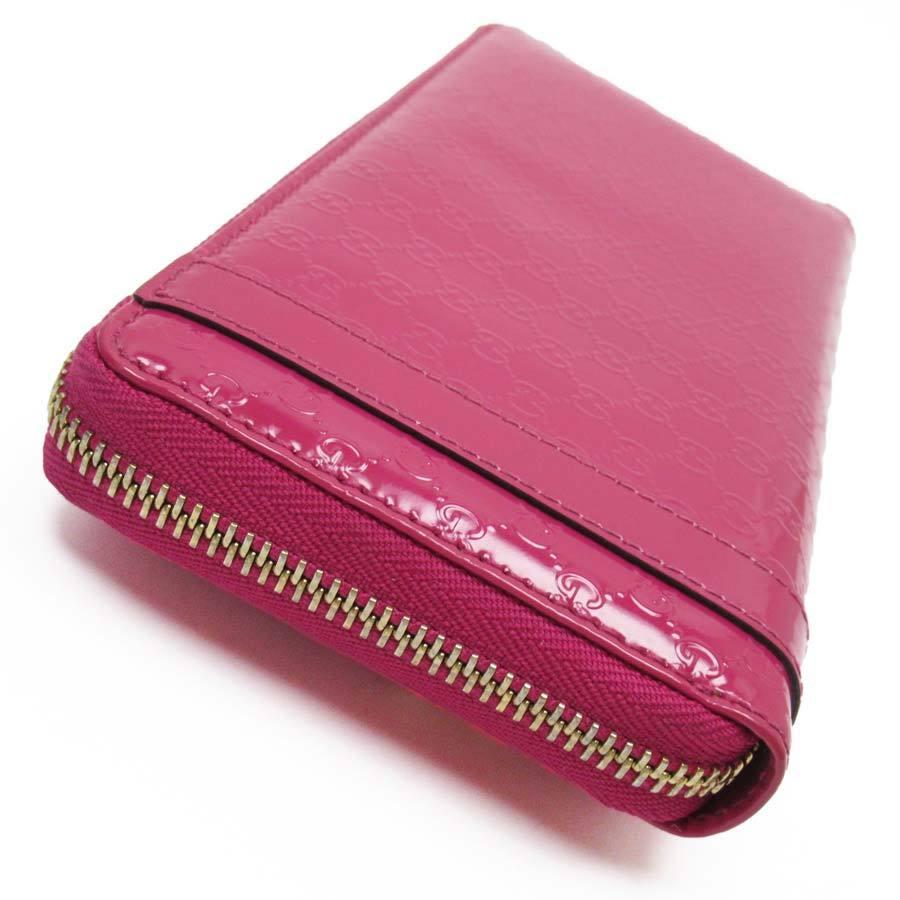 GUCCI（グッチ） ラウンドファスナー長財布 マイクログッチ パテント