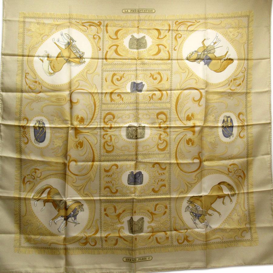 HERMES エルメス スカーフ カレ90 LA PRESENTATION 騎士 シルク