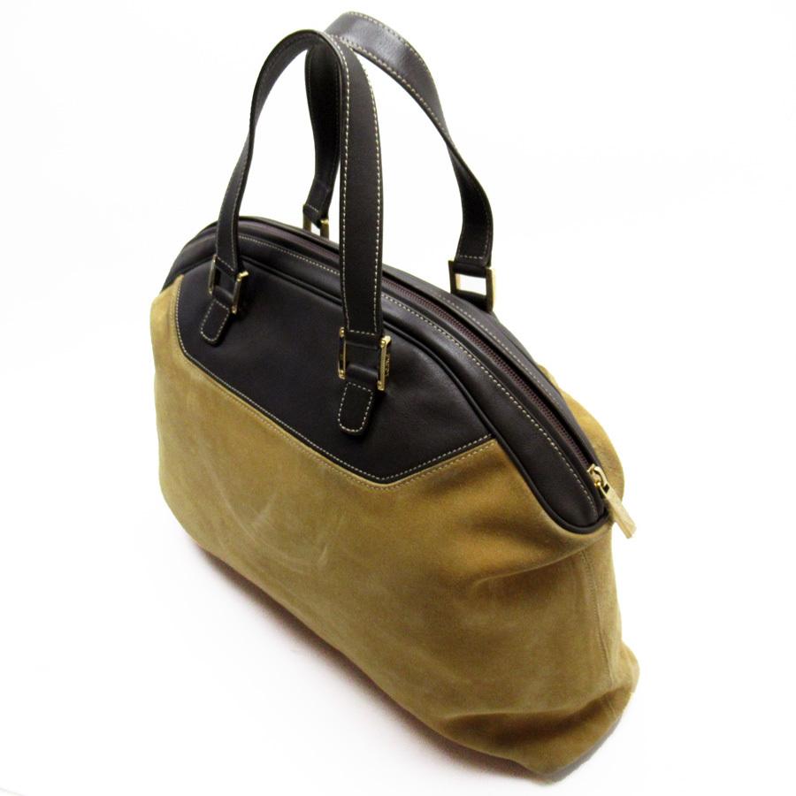 LOEWE ロエベ アナグラム スエード レザー ブラウン ハンドバッグ LOEWE ロエベ ハンドバッグ アナグラム スエードxレザー ブラウン系x