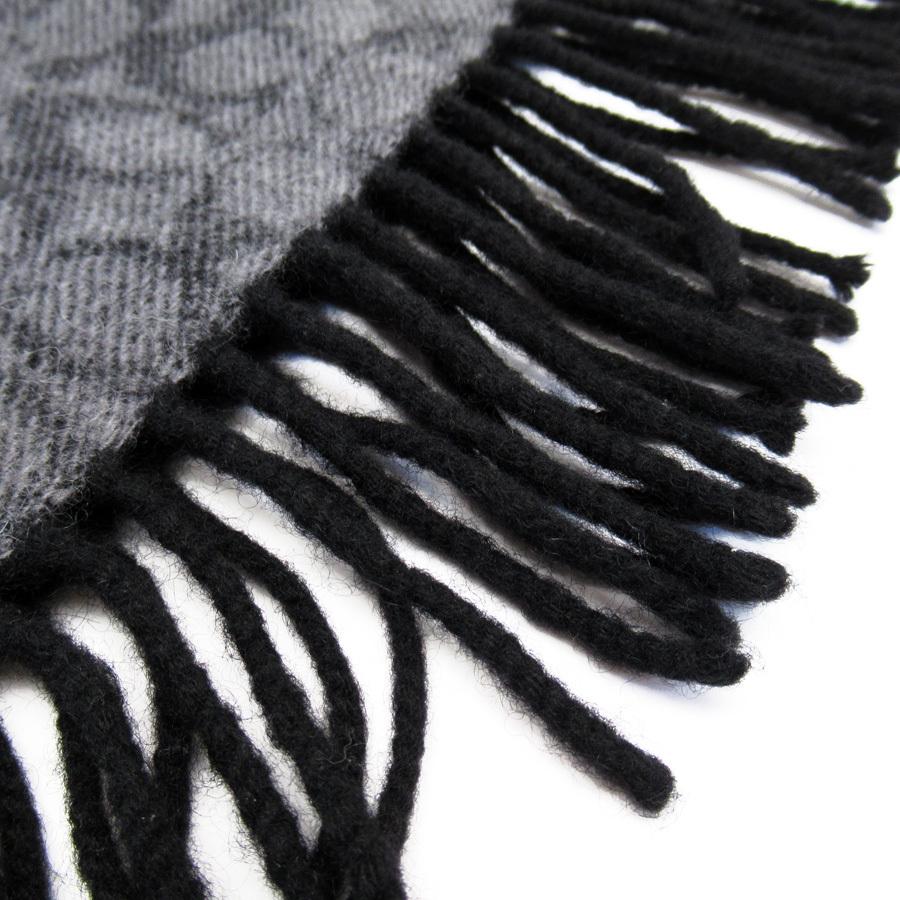 COACH（コーチ） マフラー シグネチャー 推定ウール グレー系xブラック