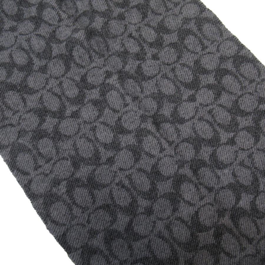 COACH（コーチ） マフラー シグネチャー 推定ウール グレー系xブラック