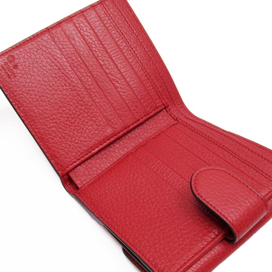 ️ 美品‼️ GUCCI グッチ インターロッキングG 二つ折り財布　レディース GUCCI グッチ 二つ折り財布 インターロッキングG レザー レッド
