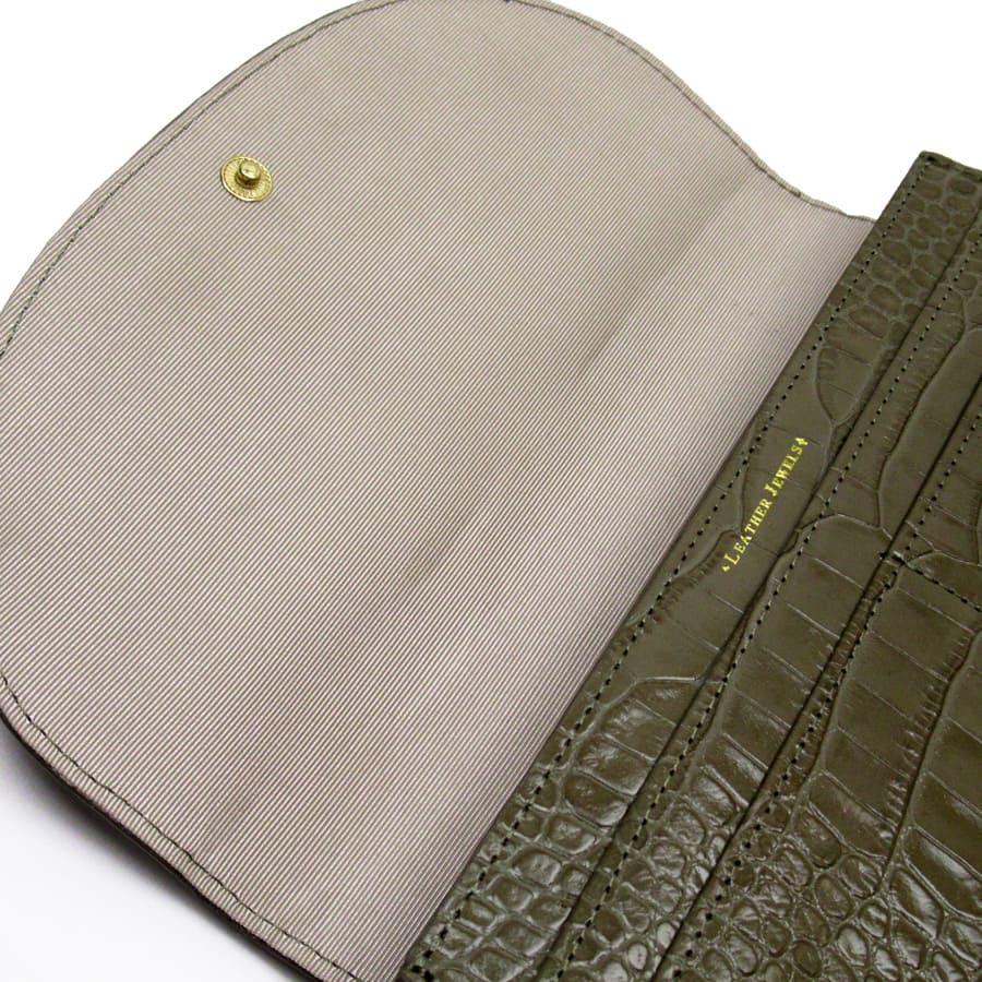 LEATHER JEWELS レザージュエルズ 長財布 ショルダーウォレット 型押し 
