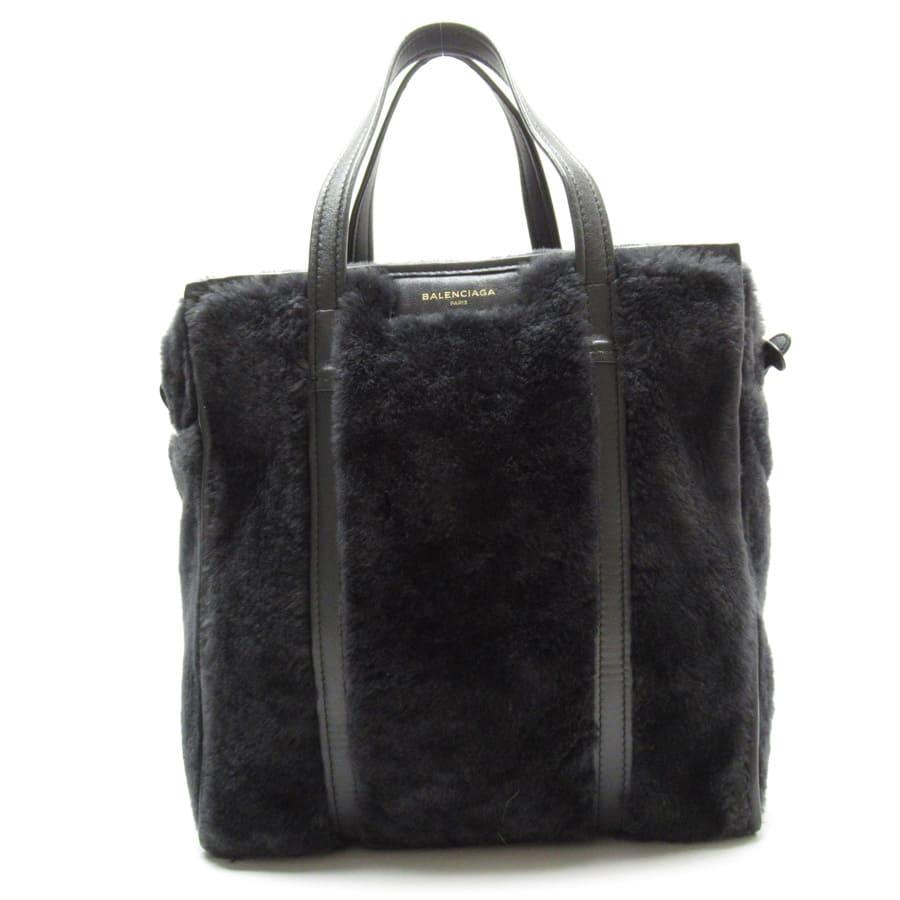 BALENCIAGA バレンシアガ ハンドバッグ バザール ファーxレザー 