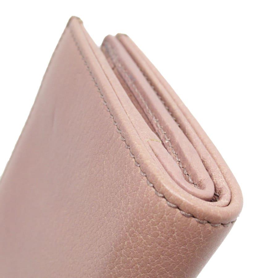 【良品】グッチ 折り財布 レザー インターロッキング GG ピンクベージュ GUCCI（グッチ） 財布 二つ折り レディース アウトレット 折財布