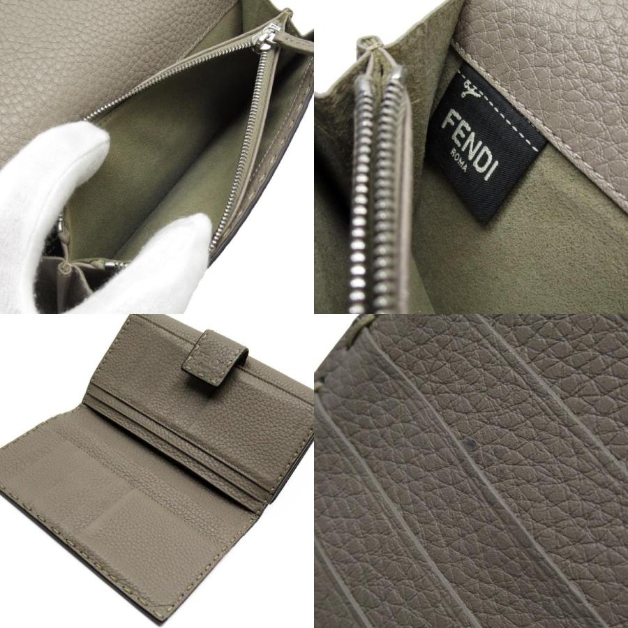 FENDI（フェンディ） 二つ折り長財布 セレリア レザー グレージュ