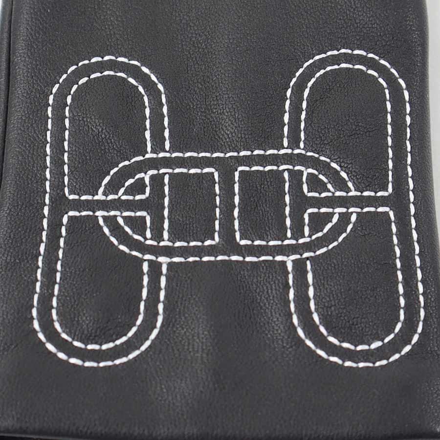 HERMES 手袋 グローブ シェーヌダンクル HERMES エルメス 手袋 グローブ シェーヌダンクル ラムスキン ブラック