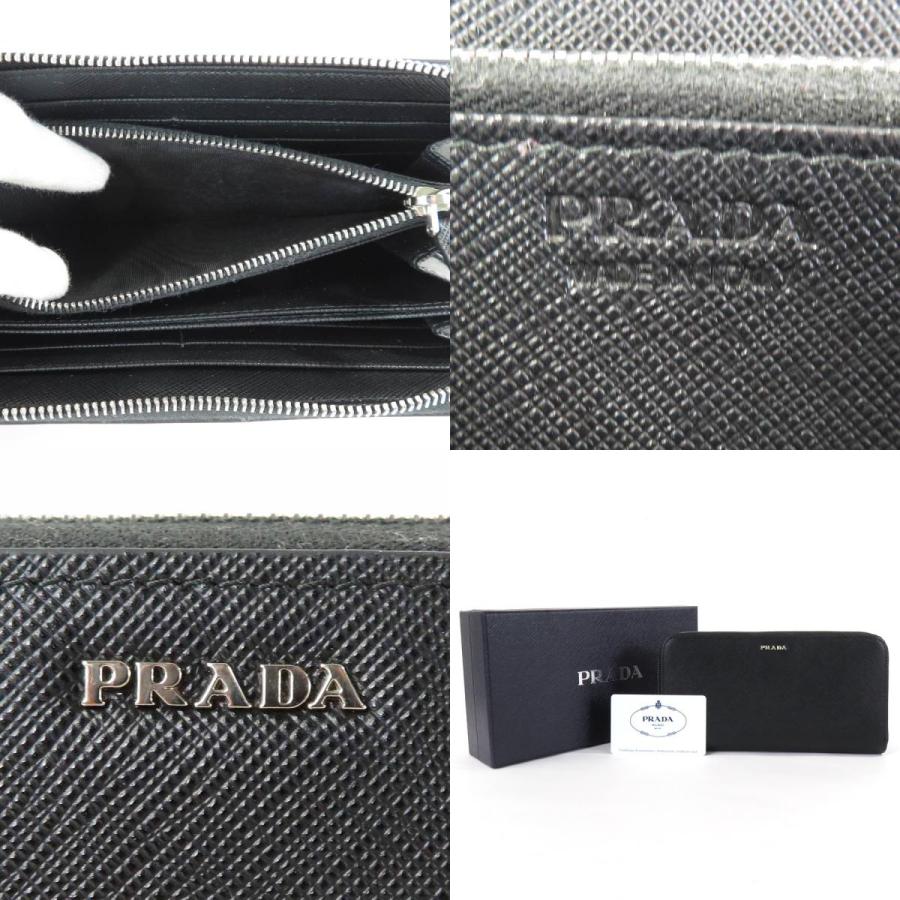 PRADA（プラダ） ラウンドファスナー長財布 レザー ブラック