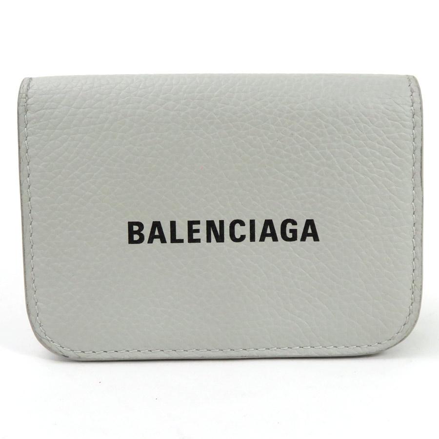 BALENCIAGA バレンシアガ 三つ折り財布 レザー ライトグレー BALENCIAGA バレンシアガ 三つ折り財布 レザー ライトグレー