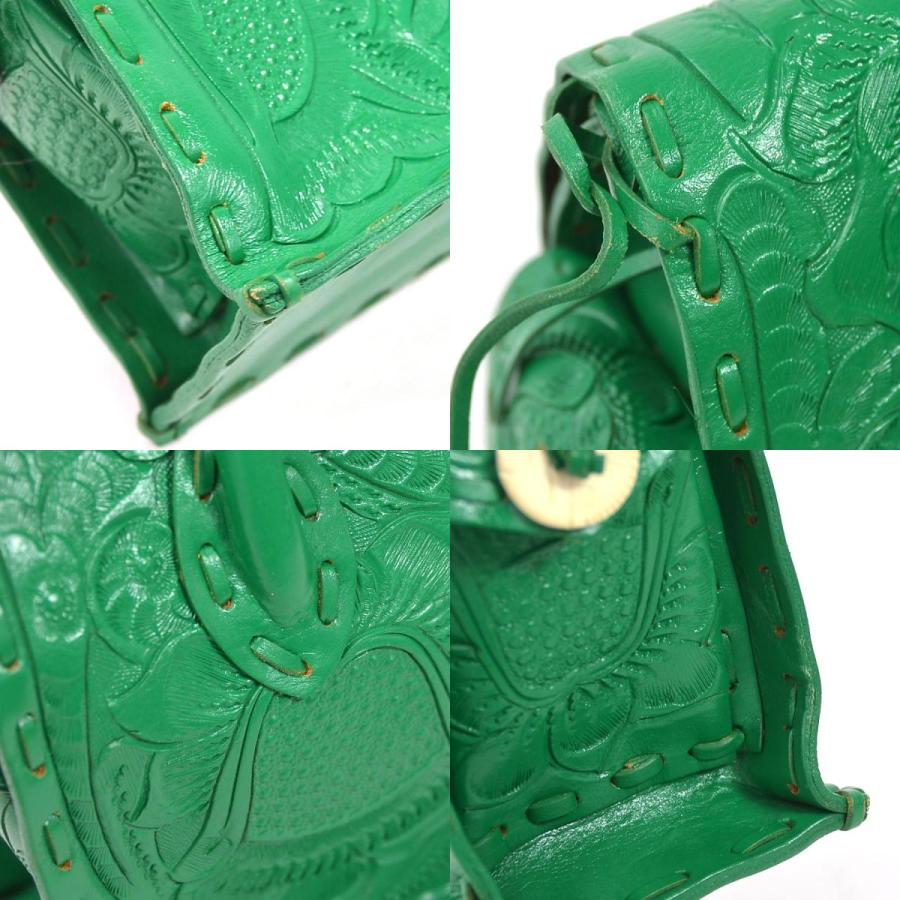値下げしました！カービングトライブス バッグ　グリーン CARVING TRIBES カービングトライブス ハンドバッグ レザー グリーン