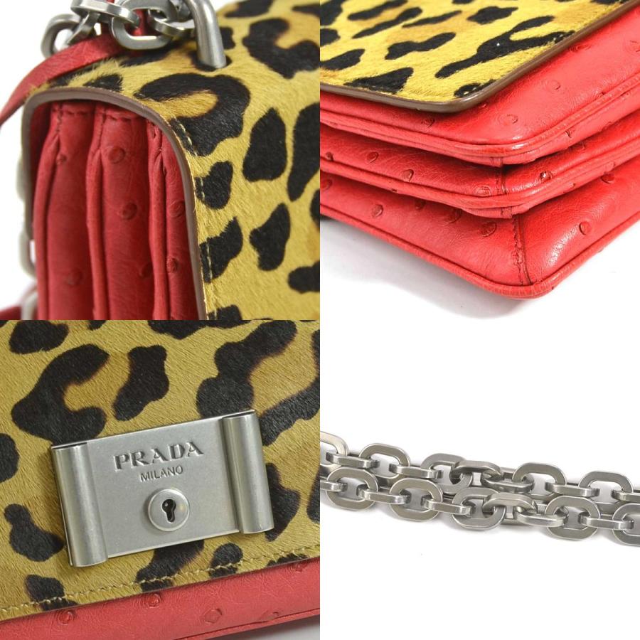 PRADA プラダ 斜め掛けショルダーバッグ オーストリッチ/ハラコ 
