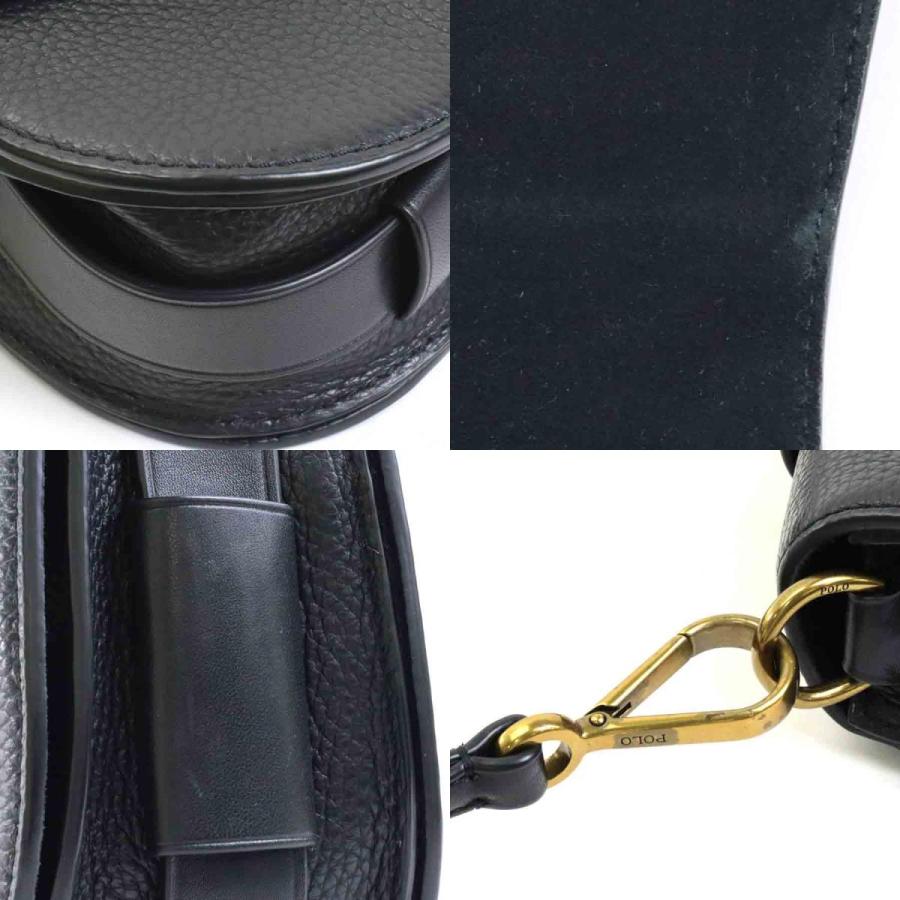 【美品】POLO RALPH LAUREN ショルダーバッグ　ブラック レザー ポロ ラルフ ローレン POLO RALPH LAUREN Polo ID レザー スモール