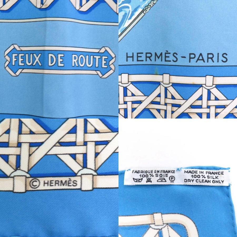 HERMES エルメス スカーフ カレ90 FEUX DE ROUTE 馬車のランタン HERMES エルメス スカーフ カレ90 FEUX DE ROUTE 馬車のランタン