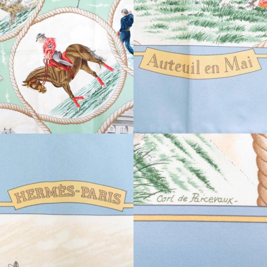 エルメス HERMES スカーフ カレ90 Auteuil en Mai オートゥイユの5月 