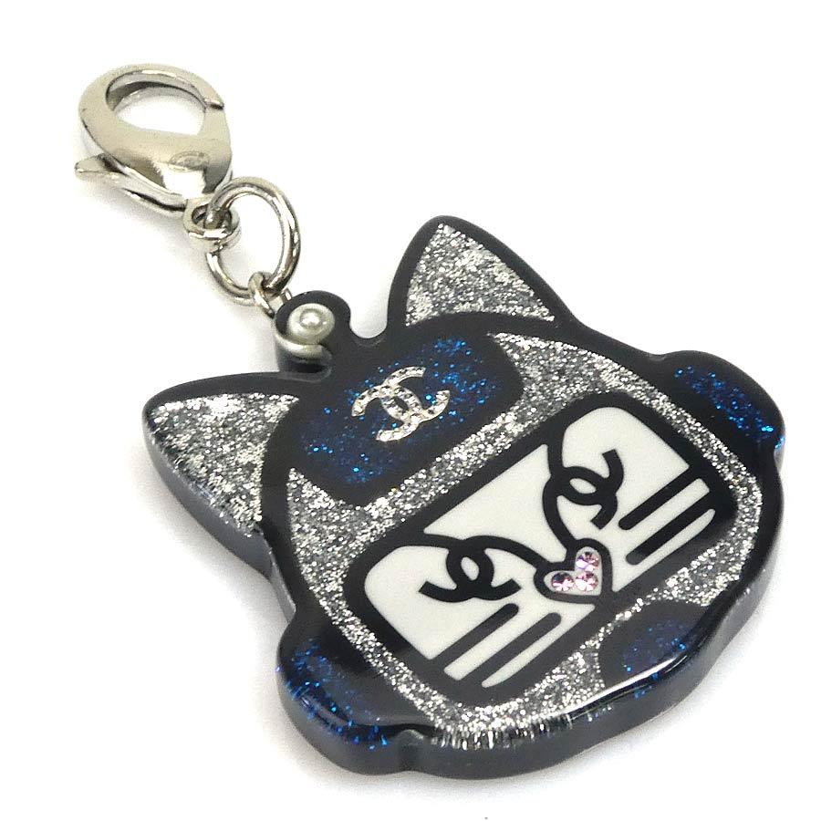 CHANEL（シャネル） チャーム プラスチック ブラック×シルバー×ブルー