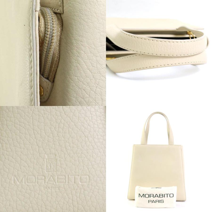 未使用級✨　MORABITO　モラビト　ハンドバッグ　レザー　アイボリー モラビト Morabito ハンドバッグ レザー アイボリー : ブランド
