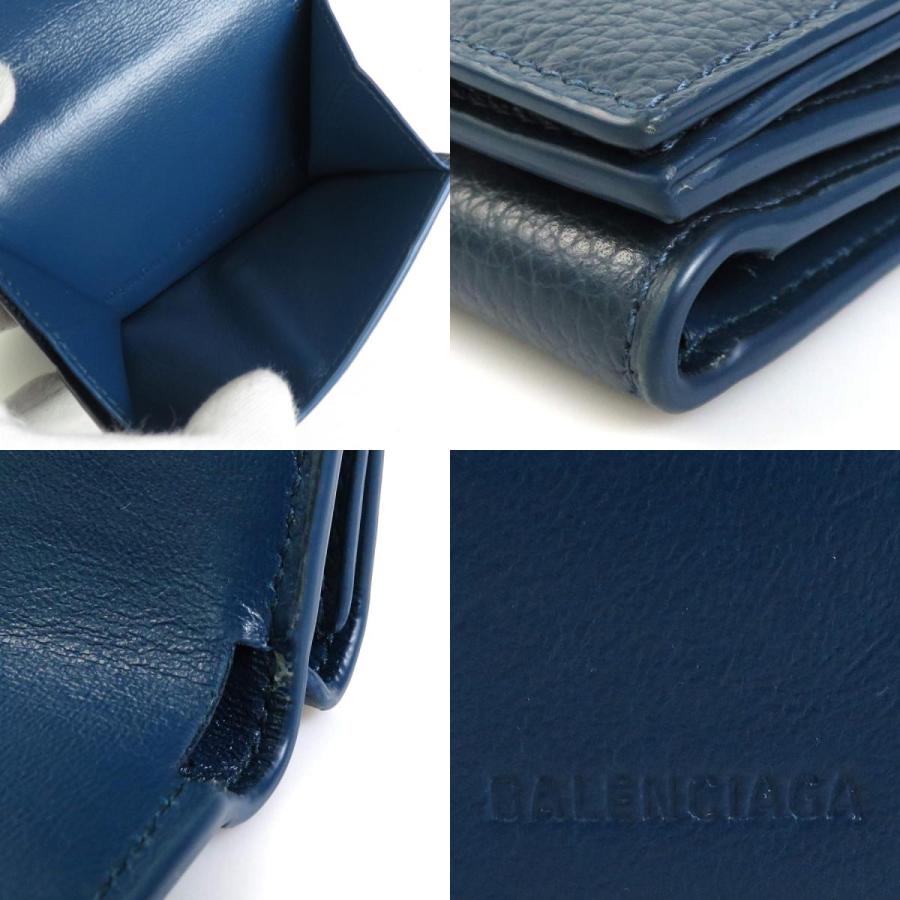 BALENCIAGA（バレンシアガ） 三つ折り財布 レザー ネイビー : ブランド