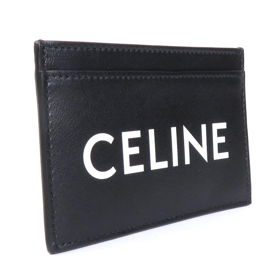 CELINE ブラック カードケース CELINE（セリーヌ） カードケース パスケース レザー ブラック