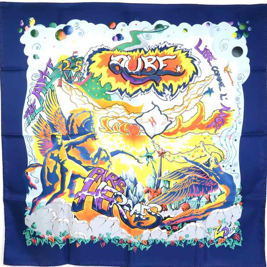 HERMES エルメス カレ90スカーフ THE ALFEE/25周年AUBE HERMES エルメス スカーフ カレ90 THE ALFEE 25周年記念 AUBE