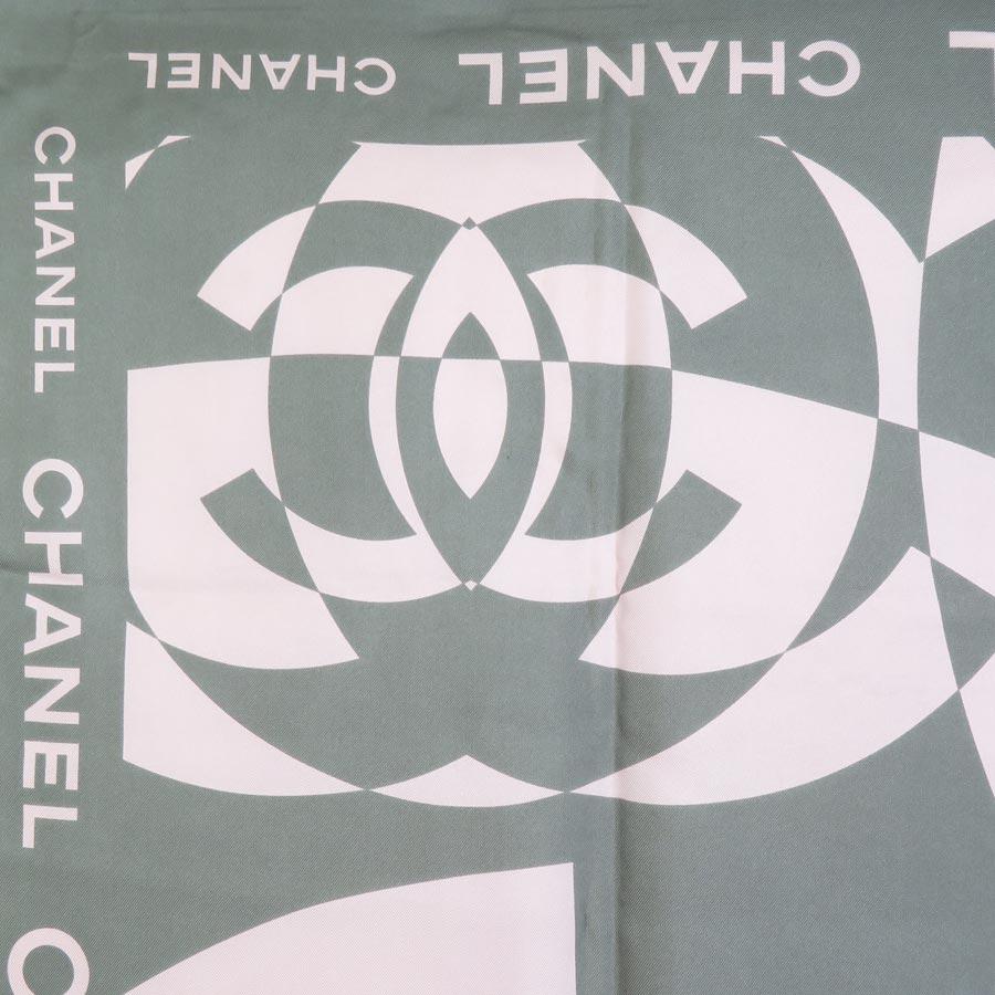 CHANEL（シャネル） スカーフ ココマーク シルク グレー×ピンク