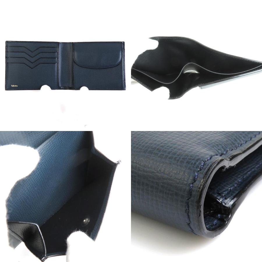 Valextra（ヴァレクストラ） 二つ折り財布 レザー ネイビー : ブランド