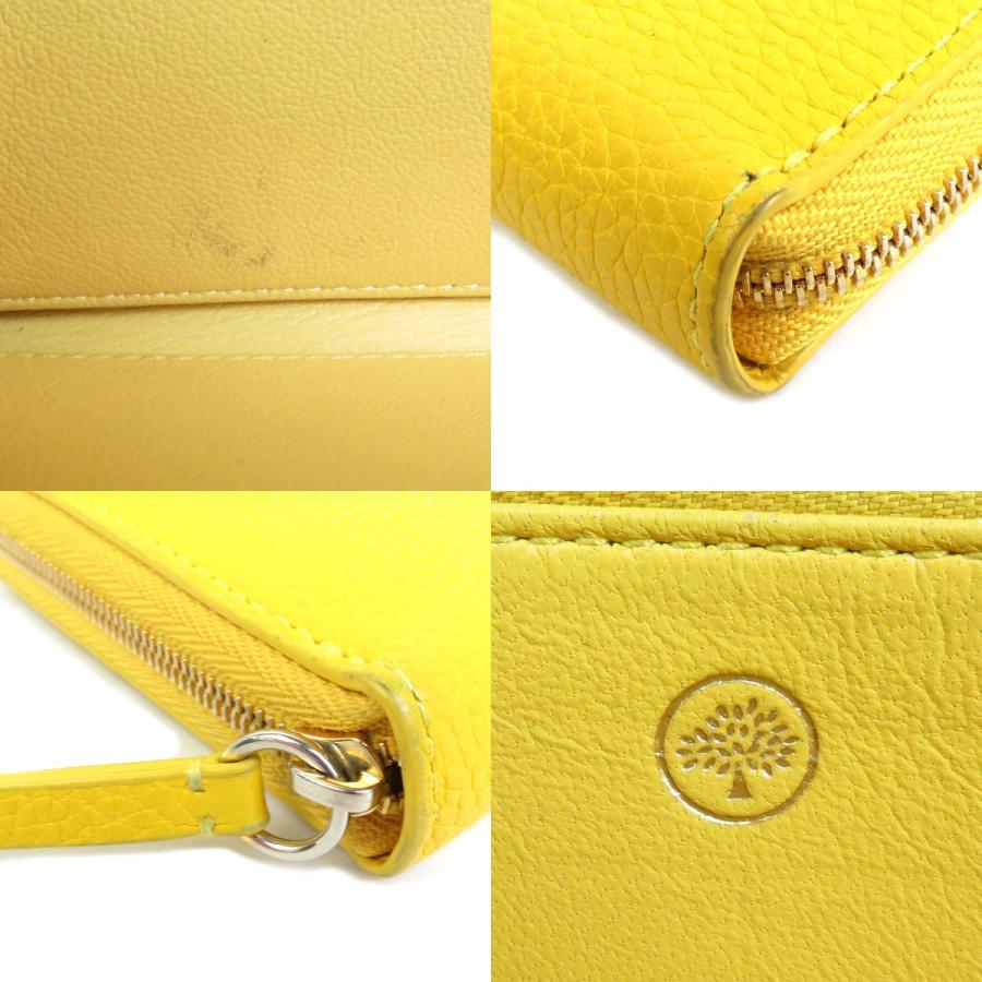 マルベリー MULBERRY ラウンドファスナー長財布 レザー イエロー 