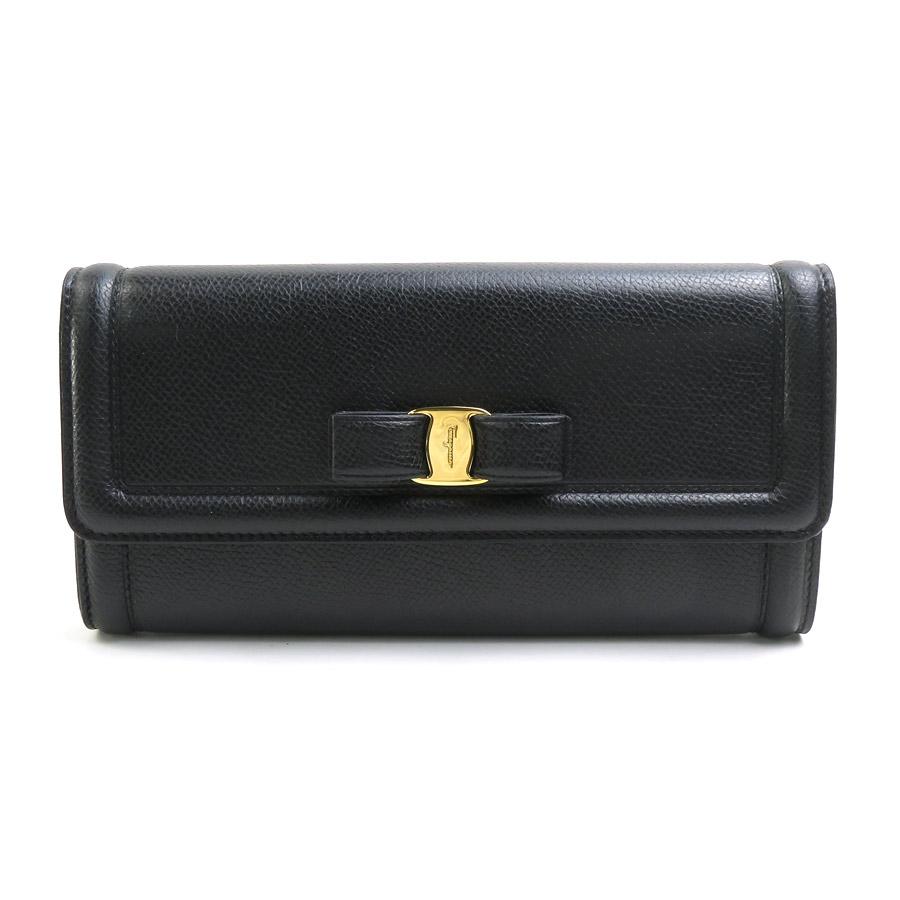 フェラガモ Ferragamo 長財布 ヴァラリボン ブラック レザー 新品 フェラガモ 長財布 財布 レディース ヴァラ リボン ブラック