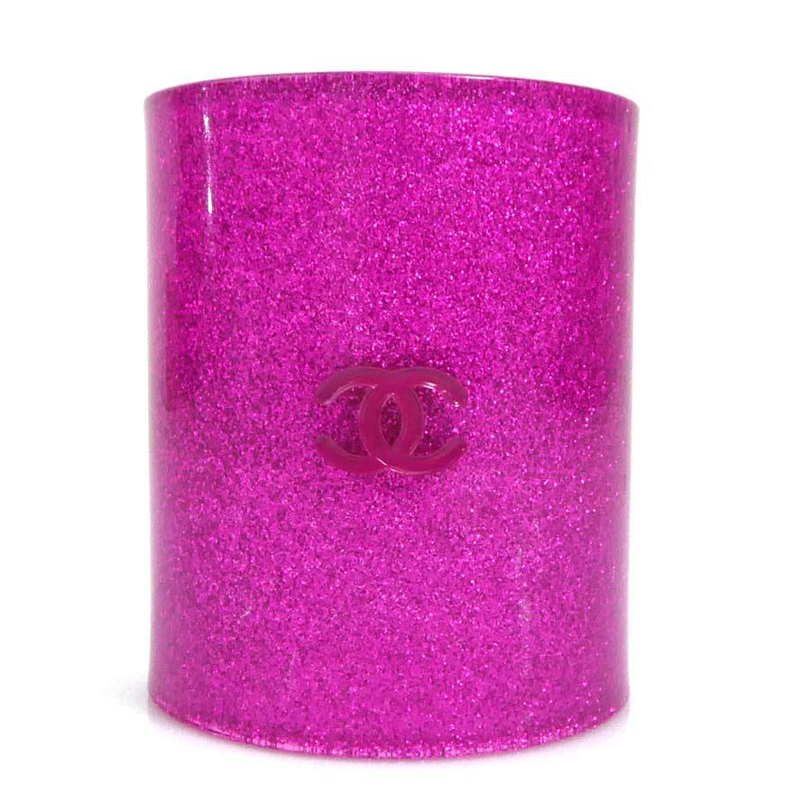 CHANEL バレッタ　ピンク　ブラック CHANEL シャネル バレッタ プラスチック メタリックピンク