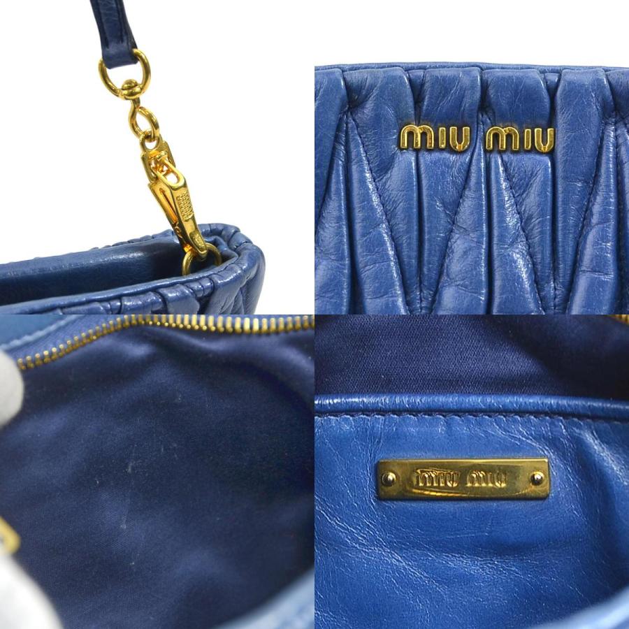 ミュウミュウ MIUMIU ショルダーバッグ レザー ブルー｜brandvalue-store｜05