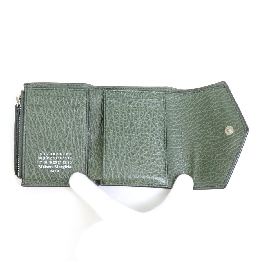 メゾンマルジェラ Maison Margiela 三つ折り財布 レザー カーキ メゾンマルジェラ Maison Margiela 三つ折り財布 レザー カーキ