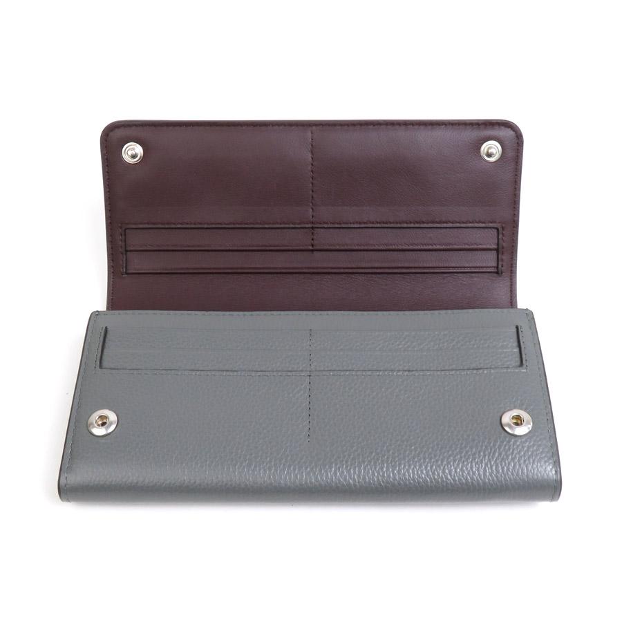 Mulberry マルベリー 二つ折り長財布 レザー グレー : ブランド 