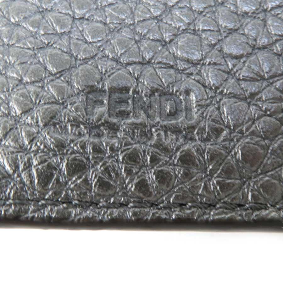 なる FENDI グレー レザー 三つ折り財布 付属品付き FENDI（フェンディ） 三つ折り財布 レザー メタリックグレー