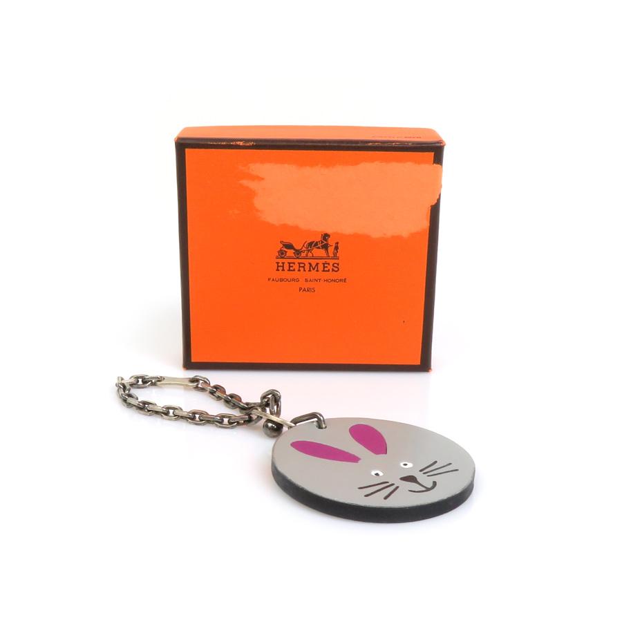 HERMES（エルメス） チャーム ウサギ ラビット レザー グレー