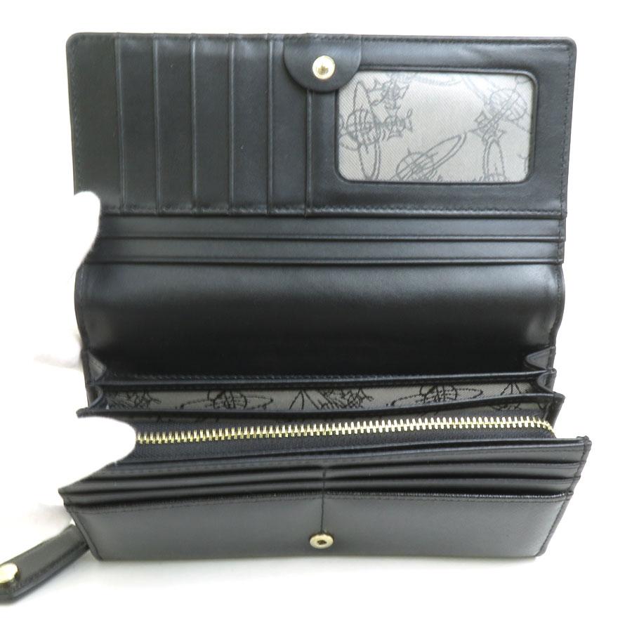 Vivienne Westwood 二つ折り長財布　黒 ヴィヴィアンウエストウッド Vivienne Westwood 二つ折り長財布 レザー