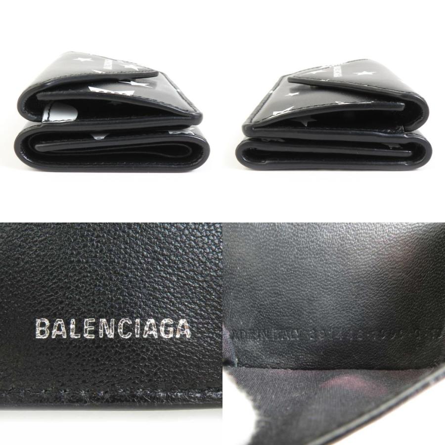 BALENCIAGA（バレンシアガ） 三つ折り財布 レザー ブラック×ホワイト