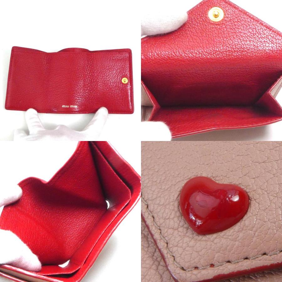 miu ミュウミュウ MIUMIU 三つ折り財布 レザー ピンク