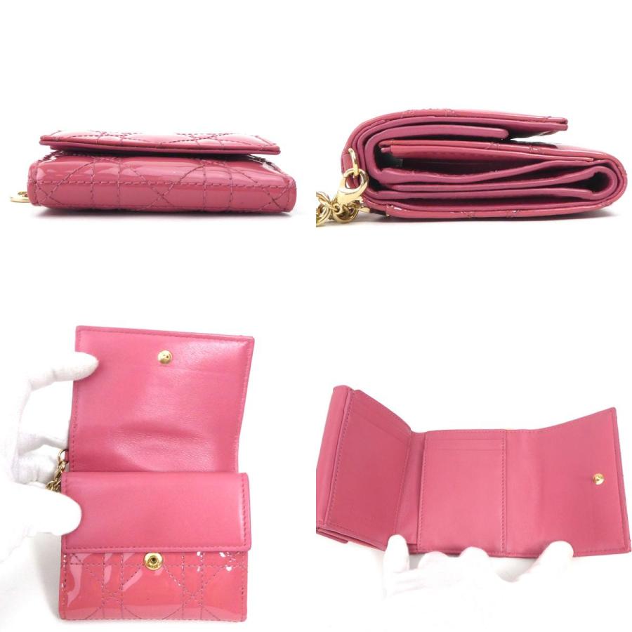 クリスチャンディオール Christian Dior 三つ折り財布 パテント クリスチャンディオール Christian Dior 三つ折り財布 パテント