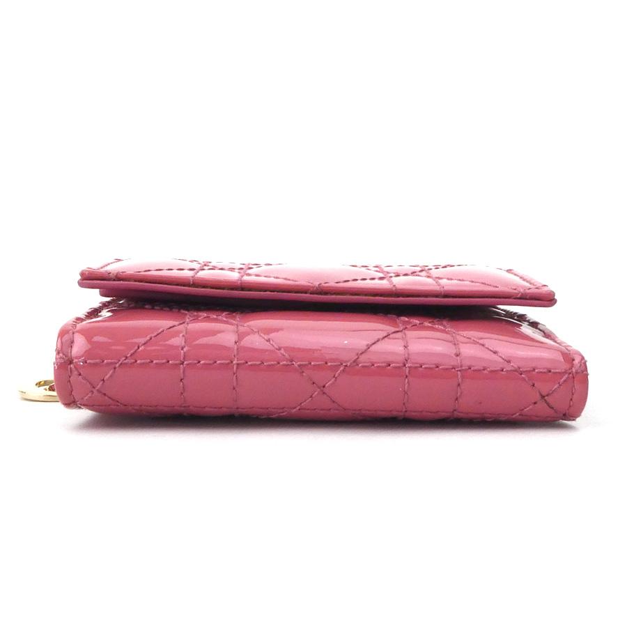 クリスチャンディオール Christian Dior 三つ折り財布 パテントレザー