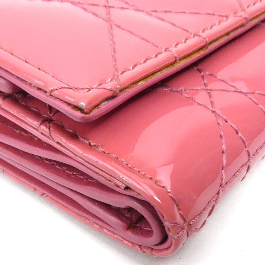 クリスチャンディオール Christian Dior 三つ折り財布 パテントレザー