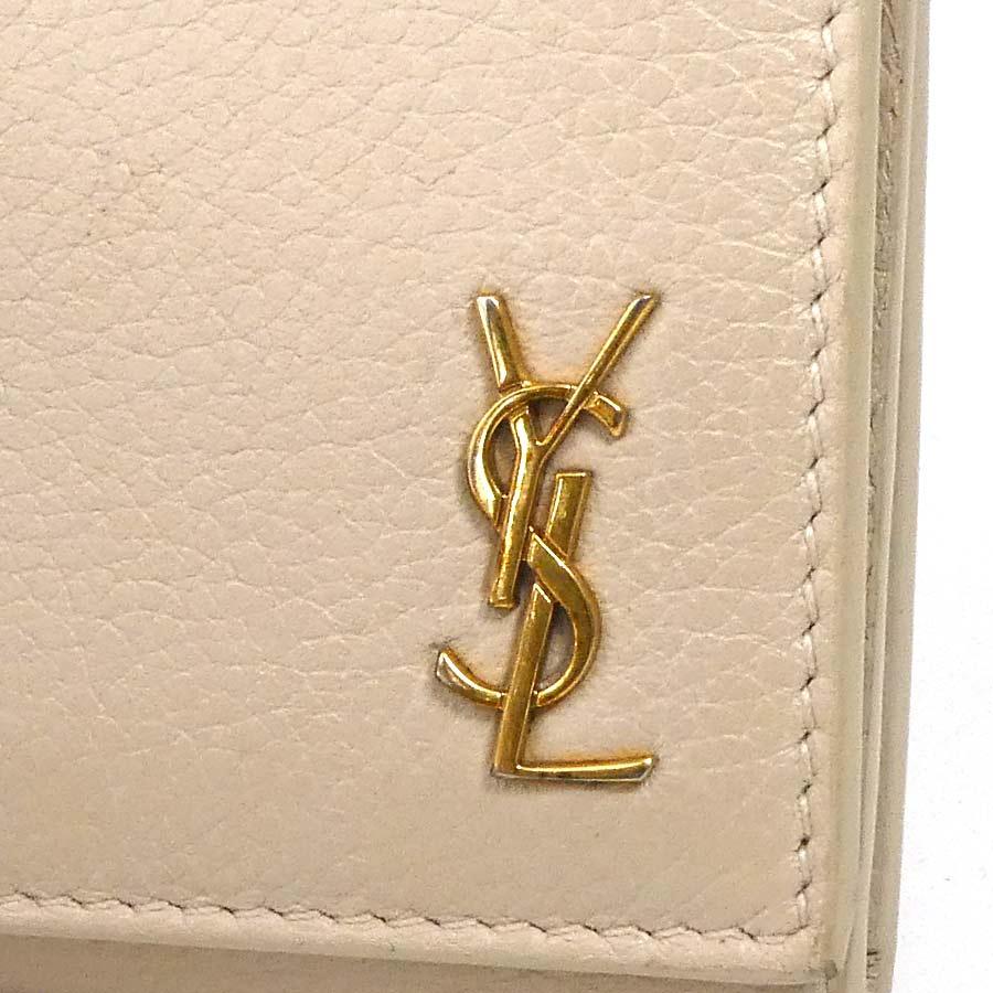 サンローラン SAINT LAURENT キーケース レザー ライトベージュ