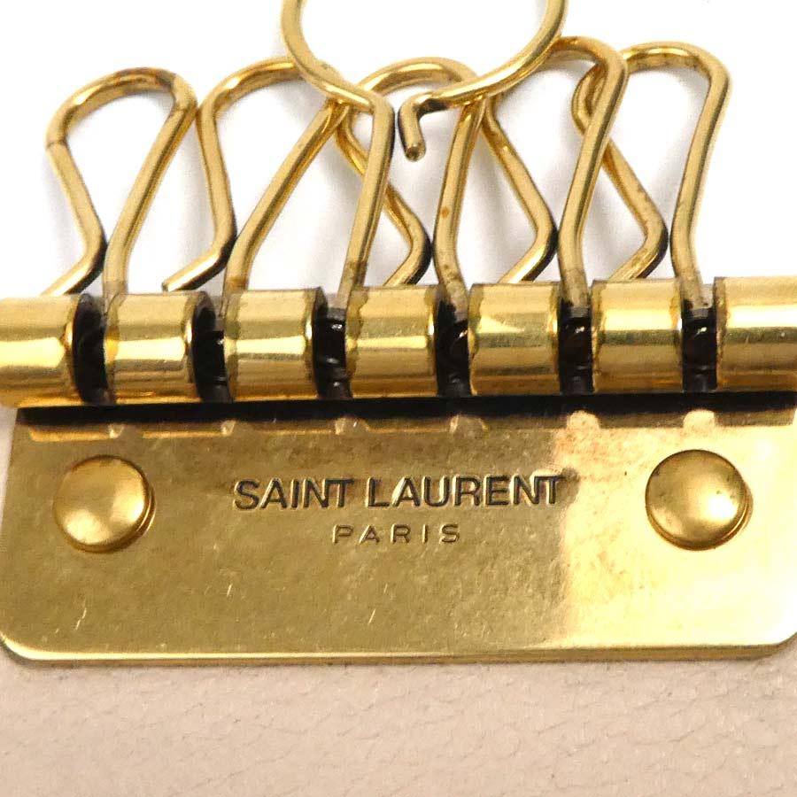 サンローラン SAINT LAURENT キーケース レザー ライトベージュ