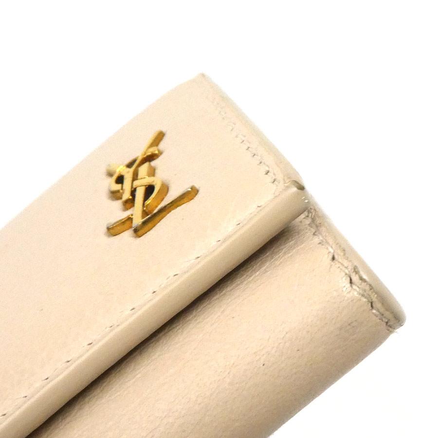 サンローラン SAINT LAURENT キーケース レザー ライトベージュ