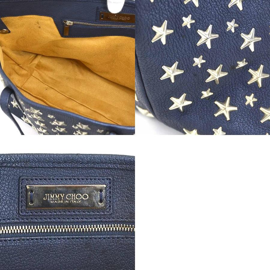 JIMMY CHOO ジミーチュウ サシャ S ハンドバッグ ネイビー 14066 レディース【中古】 h30478g ジミーチュウ JIMMY CHOO ハンドバッグ サシャ S レザー/メタル