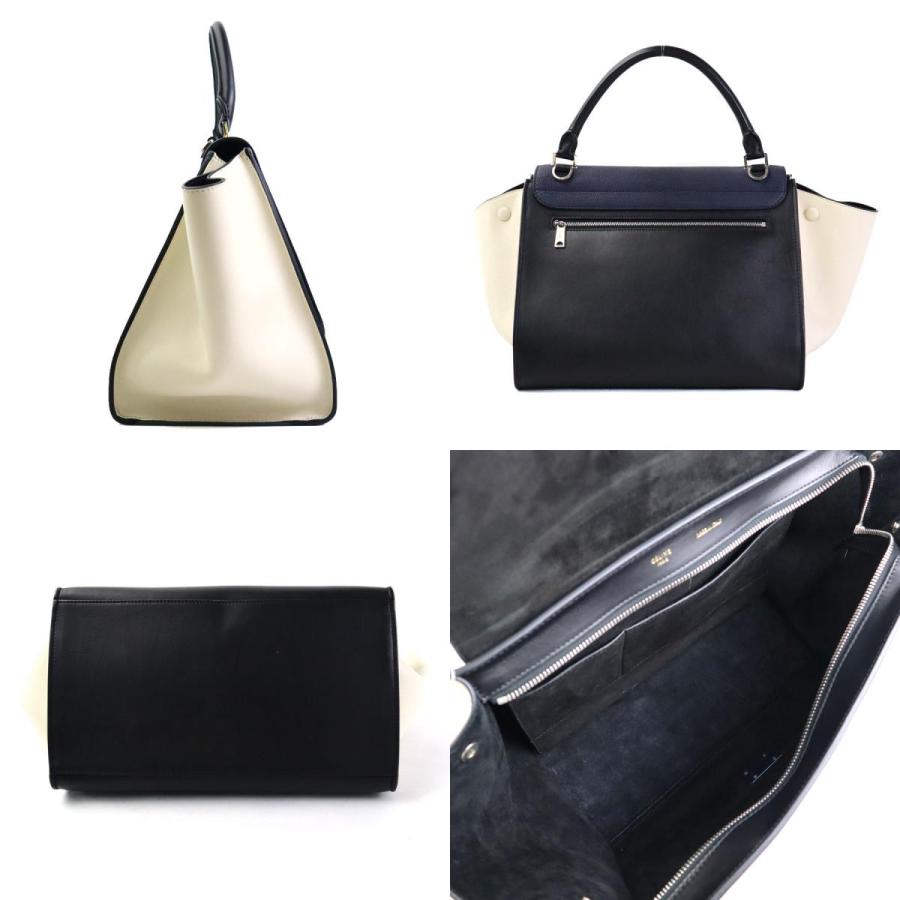 CELINE トラペーズ ショルダーバッグ　ネイビー×エトープ×ダークグレー CELINE（セリーヌ） ハンドバッグ ショルダーバッグ トラペーズ