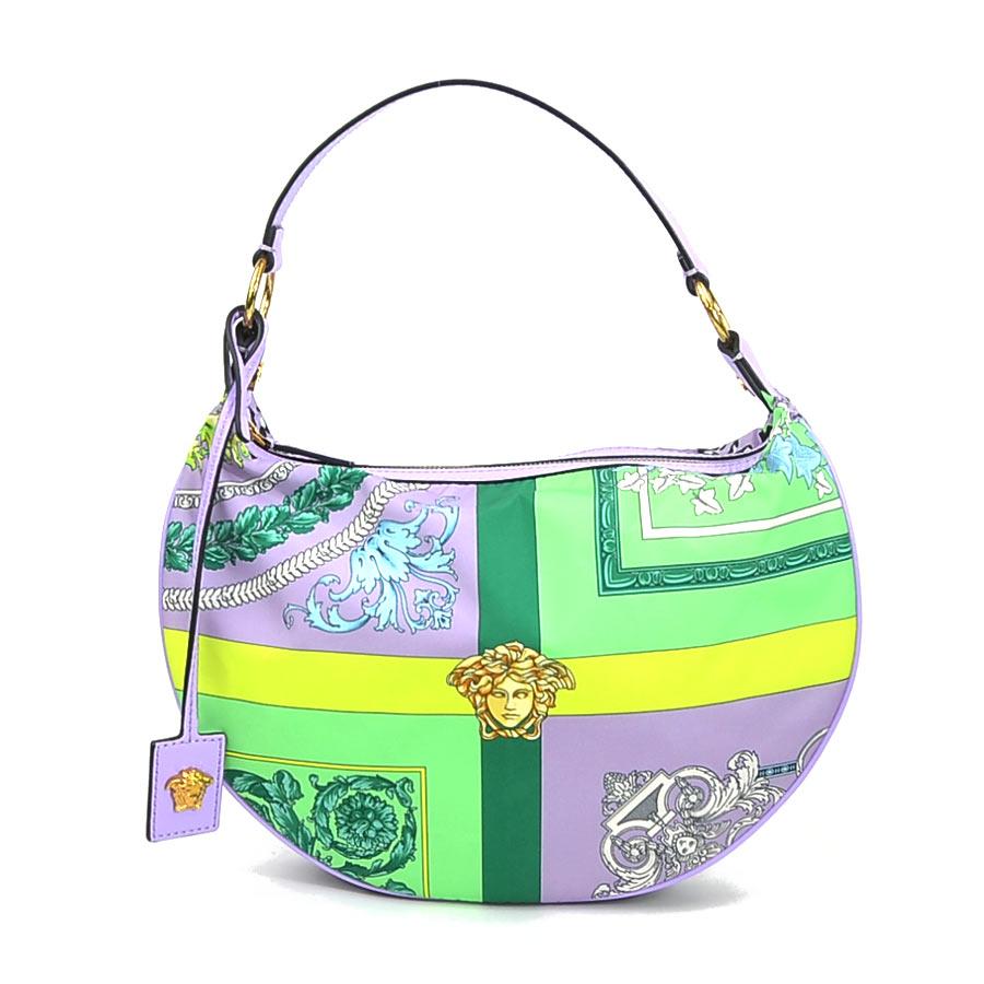 ヴェルサーチ VERSACE ハンドバッグ ナイロン パープル系マルチカラー