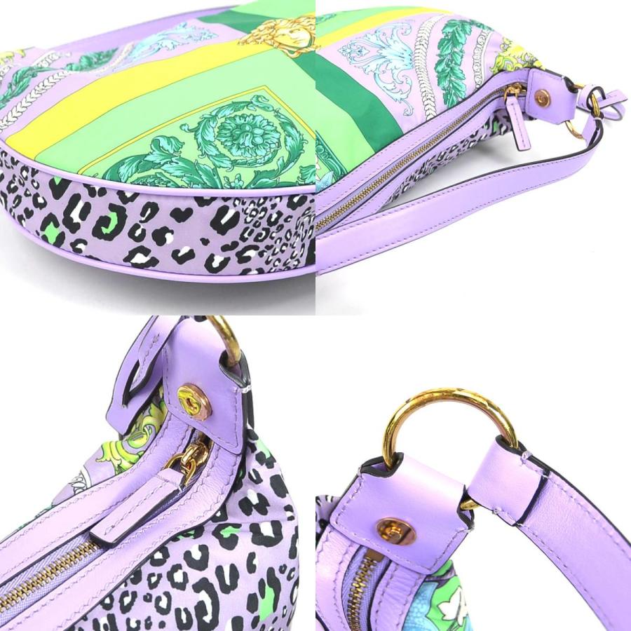 ヴェルサーチ VERSACE ハンドバッグ ナイロン パープル系マルチカラー 