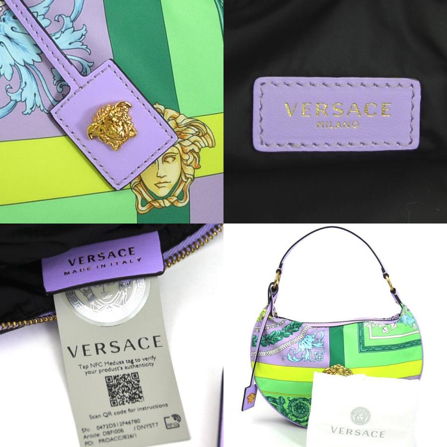 ヴェルサーチ VERSACE ハンドバッグ ナイロン パープル系マルチカラー 