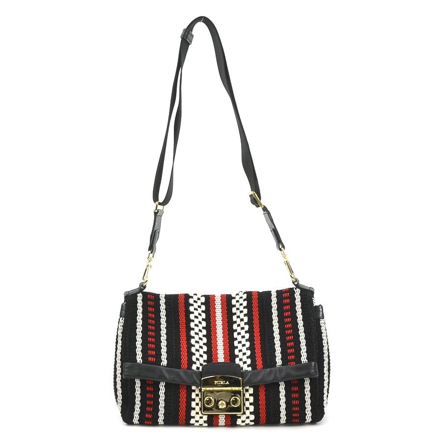 FURLA（フルラ） ショルダーバッグ ナイロン/コットン/レザー ブラック